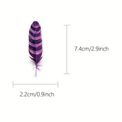 50pcs Vibrant Feather Stickers - Glittery Iridescent Matte - Variety of Surfaces