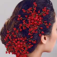 Bridal Wedding Hairpin Rhinestone Faux Pearl Hair Comb Accessories