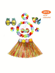 Kids Hawaiian Straw Skirt 40 01cm Set Children Stage Performance Clothes