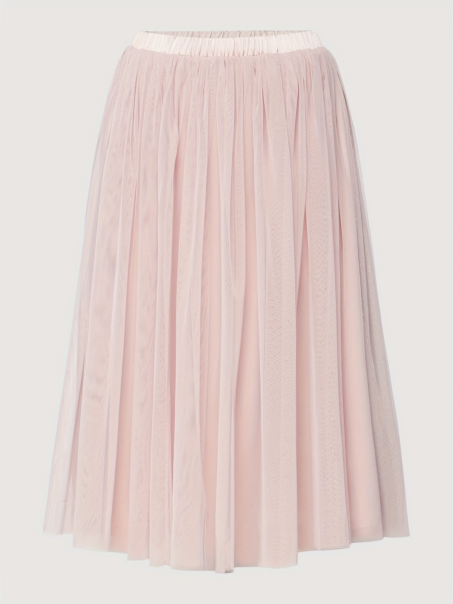 Pleated Elastic Waist Skirt for Women's Spring & Summer Wear