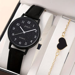 Kids Quartz Watch & Heart Bracelet Gift Set