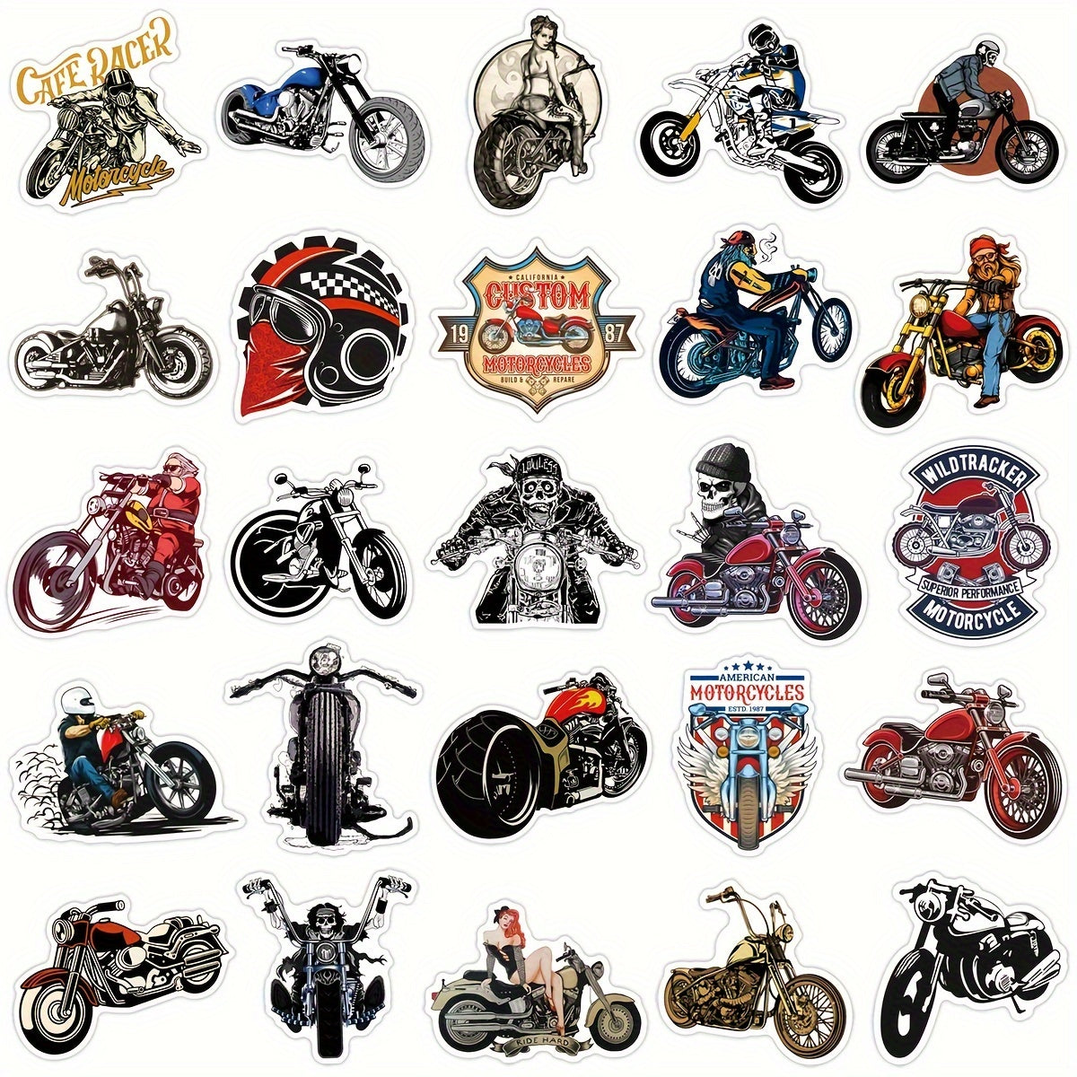 50pcs Rock Motorcycle Stickers Cross Motorcycle Waterproof Decoration Stickers