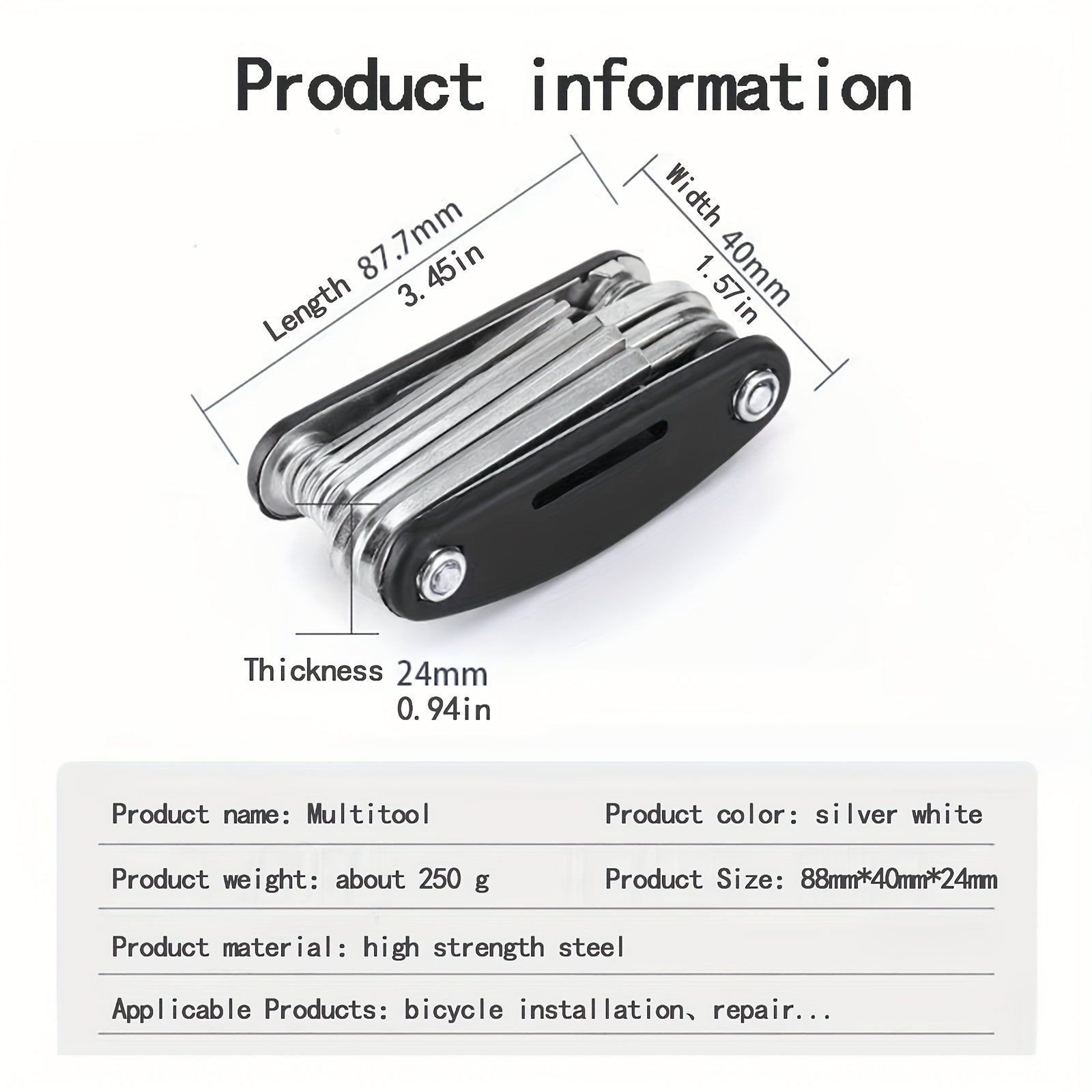 15 in 1 Wrench Set Bicycle Tire Repair Tool Multifunctional Folding Car Repair