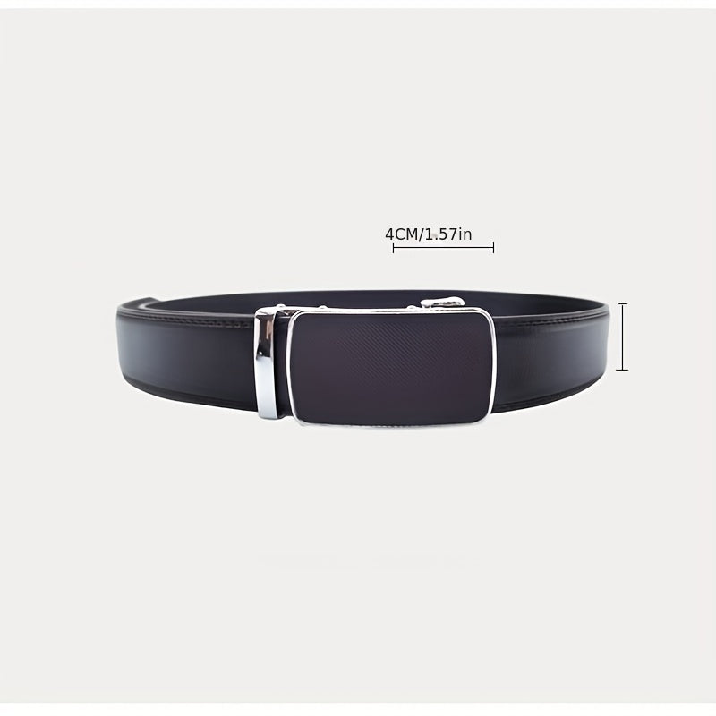 Men's Leather Belt Automatic Buckle Business Suit Waist Strap
