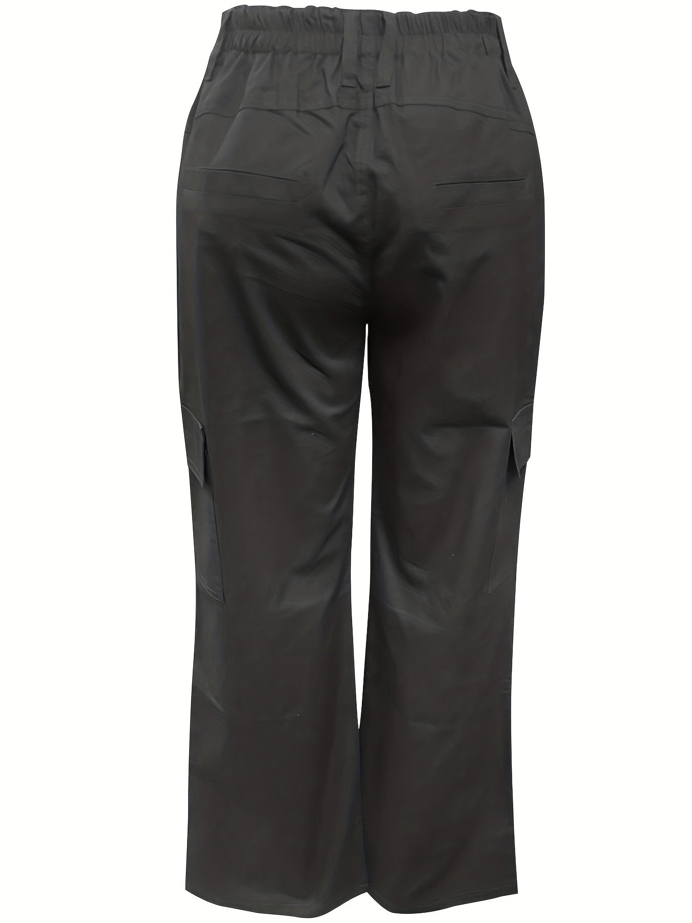 Solid Wide Leg Cargo Pants Casual Versatile Pants With Pockets Women