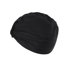 Ruched Plain Swimming Cap Ear Cover Versatile Water Sports Swim Cap