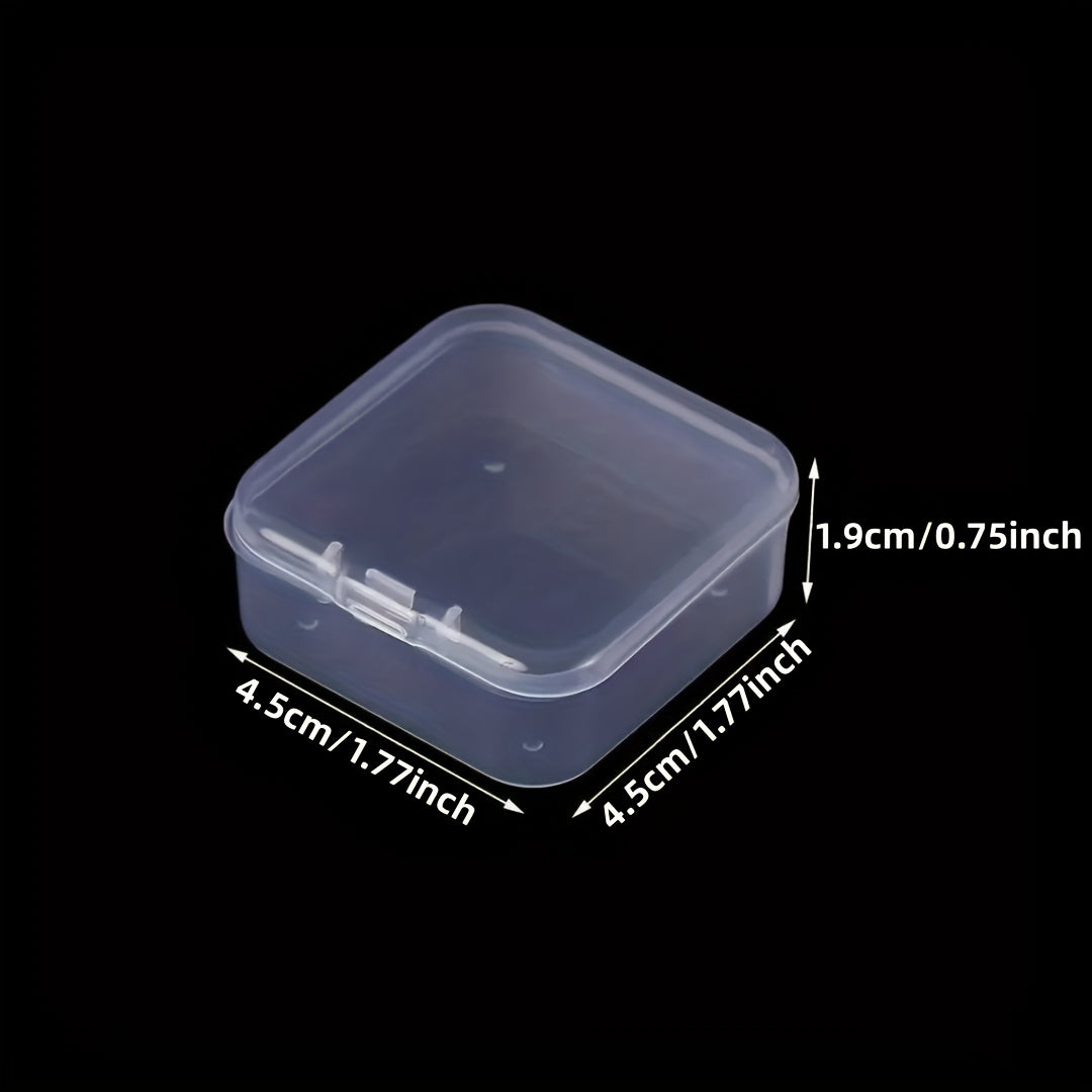 6pcs Transparent Square Plastic Box Jewelry Beads Container