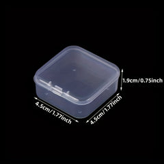6pcs Transparent Square Plastic Box Jewelry Beads Container