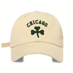Lucky Clover Embroidered Baseball Cap Cotton Dad Hats