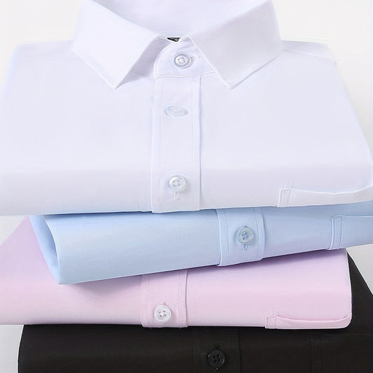 Men's Long-sleeved Solid Business Shirt Spring Autumn