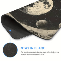 Moon Gaming Mouse Pad Rubber Anti Slip Desk Accessories Men Women