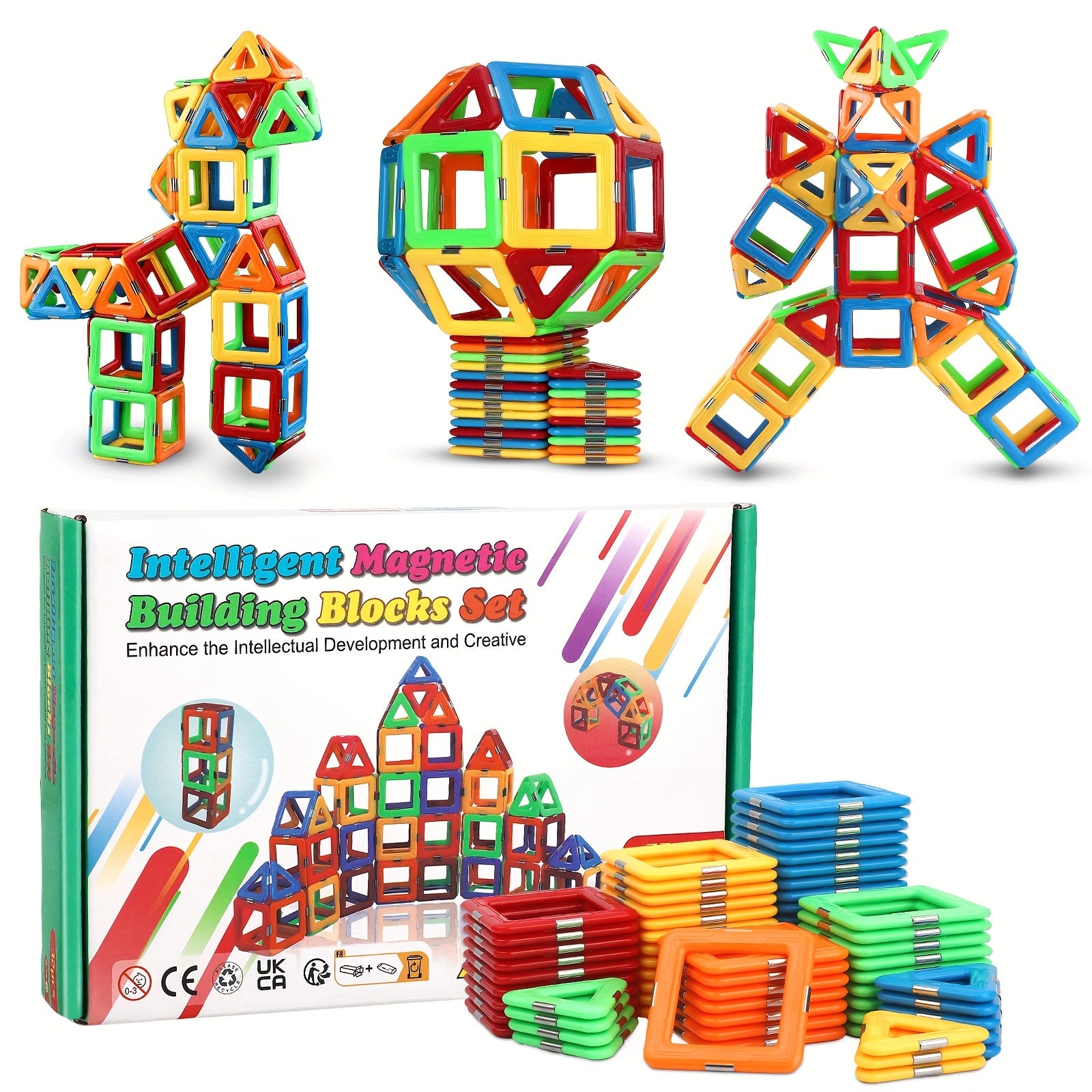 Magnetic Building Blocks 32p Set for 3 Year Old Boys and Girls