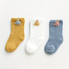3 Pairs Cartoon Elephant Cloud Socks for Baby Girls Boys
