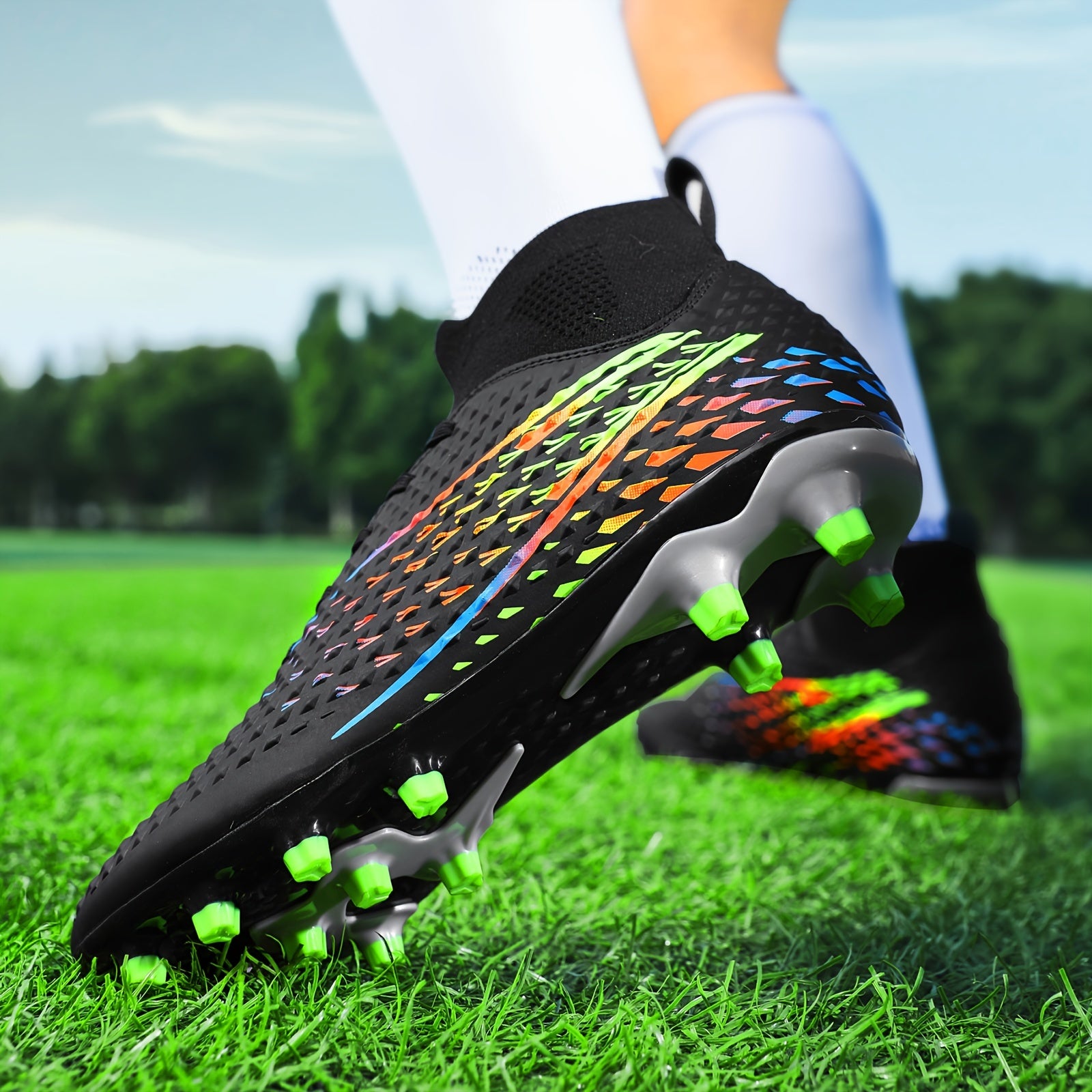 Boy's High Top Non Slip Football Cleat With Spikes