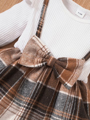 Baby Girl's Casual Plaid Dress Long Sleeve