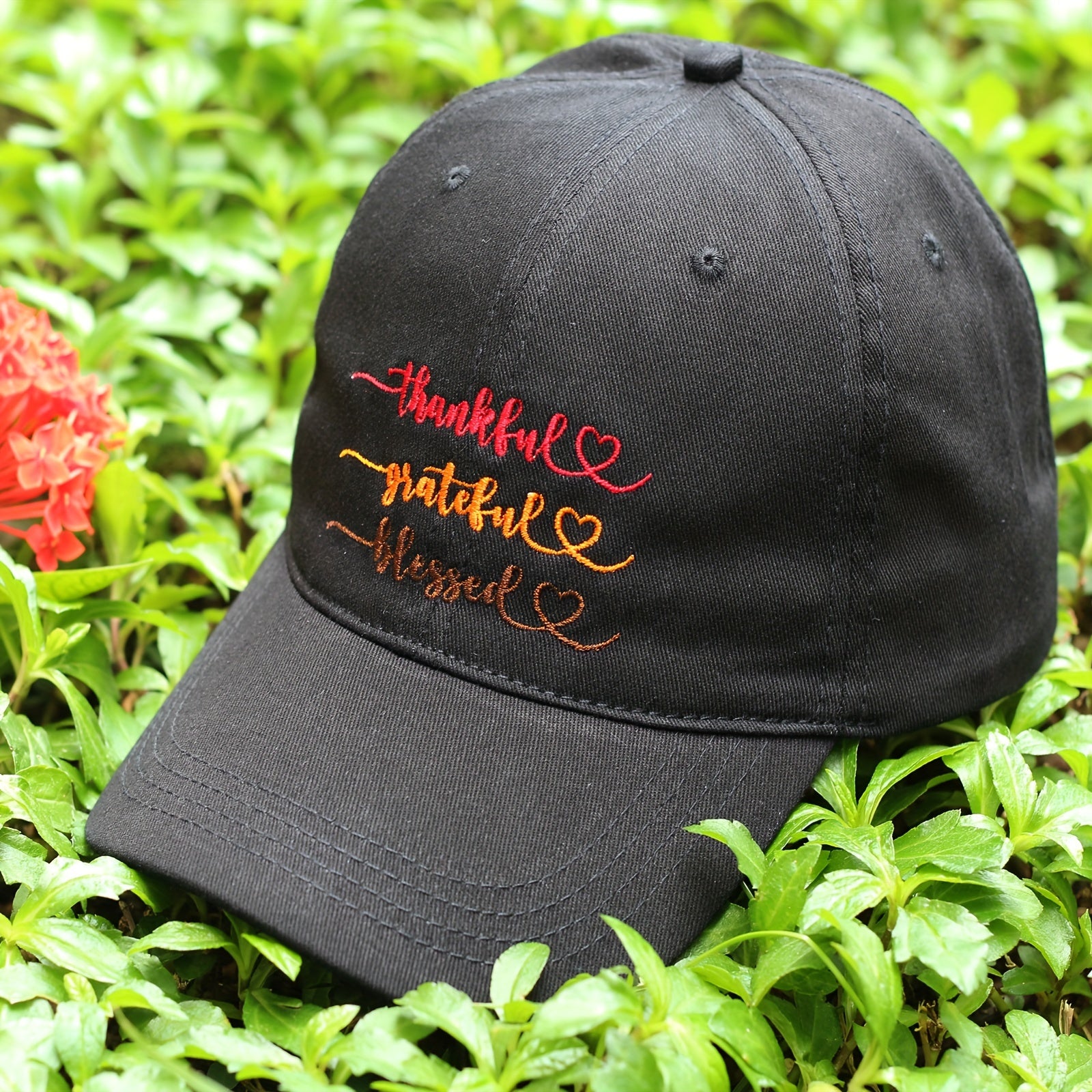 Thankful Grateful Blessed Embroidered Baseball Cap