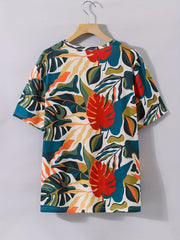 Hawaii Tropical Floral Full Print Men's Tshirt Short Sleeve