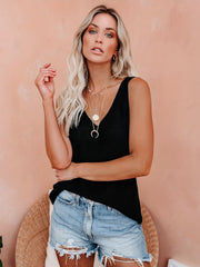 Sleeveless Knit Sweater Sexy V Neck Versatile Sweater