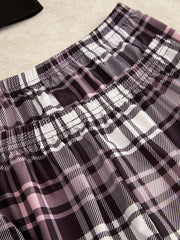 Letter & Plaid Print Pajama Set Women's Sleepwear