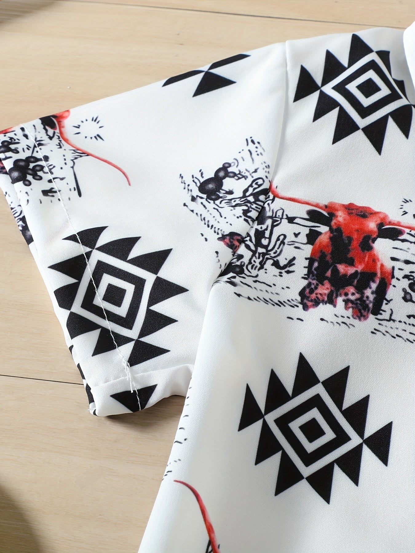 Boys Bull Print Shirt Summer Kids Clothes
