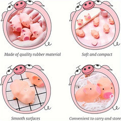 Mini Pig Bath Toy Pink Piggy Bathtub Shower Halloween Christmas Farm Animal Gift