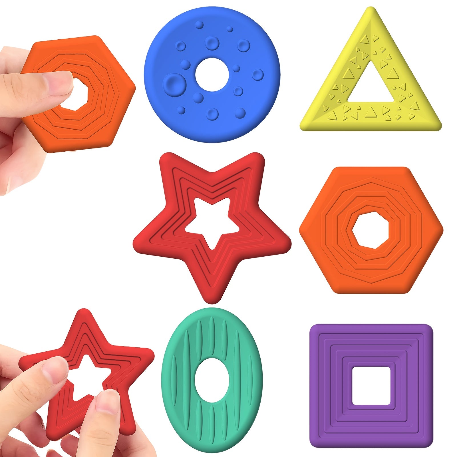 6pcs Kids' Shape Soothing Stones Soft Texture Relax Toys