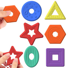 6pcs Kids' Shape Soothing Stones Soft Texture Relax Toys