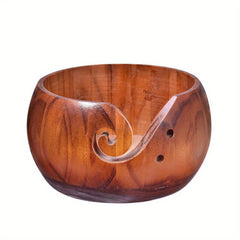 Wooden Wool Bowl Round Knitting Storage Vintage DIY Yarn Bowl