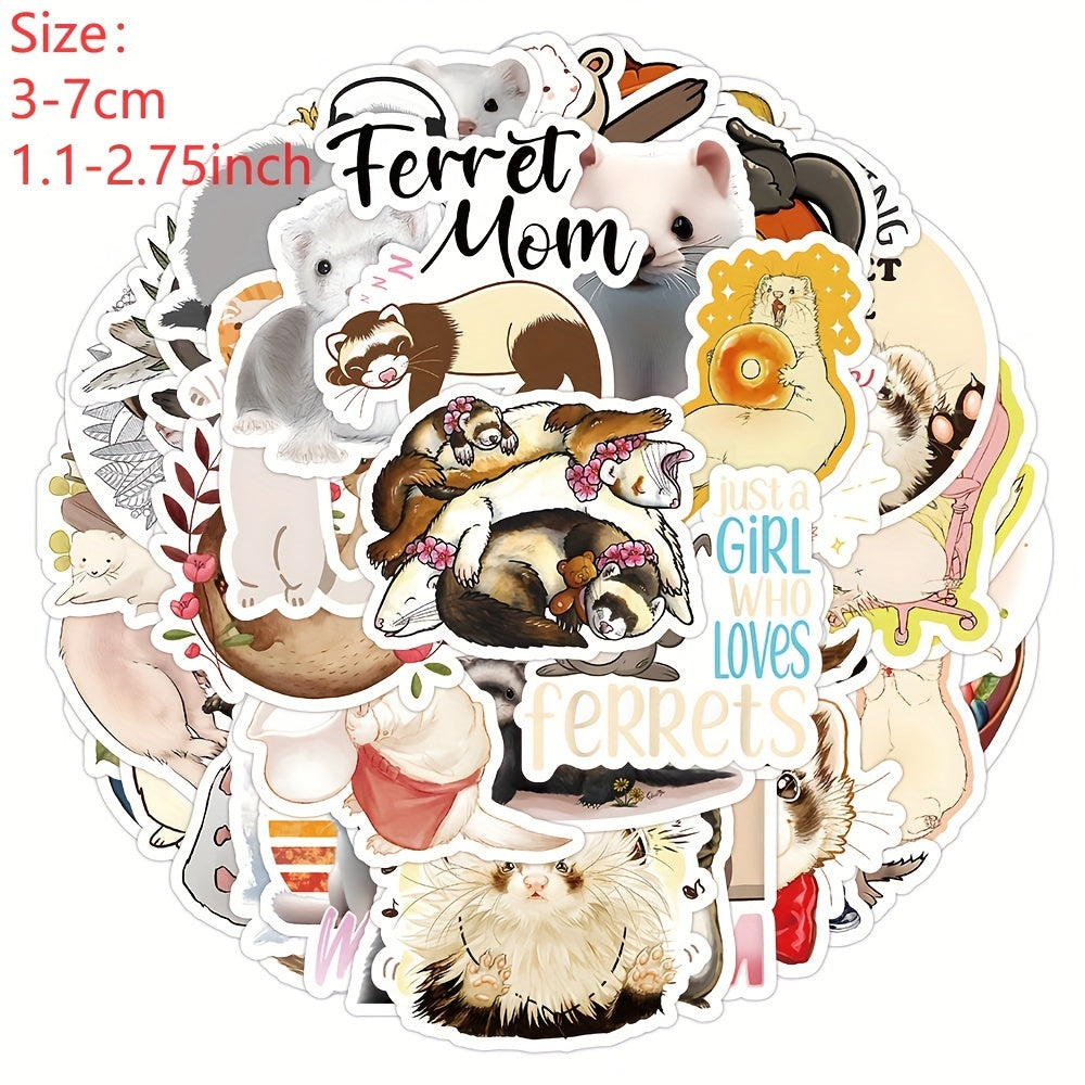 50pcs Ferret Waterproof Vinyl Stickers Laptop Helmet Skateboard Phone Decals