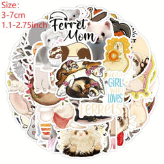 50pcs Ferret Waterproof Vinyl Stickers Laptop Helmet Skateboard Phone Decals