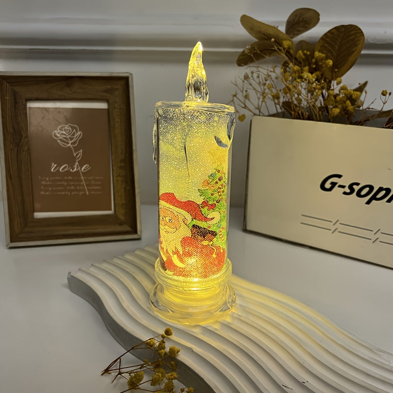 Christmas Flameless Candle Santa Claus Snowman Base LED Decoration