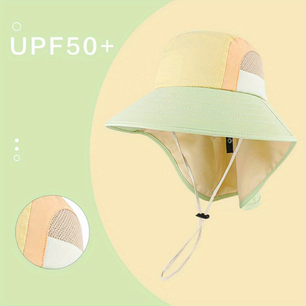 Kids Sun Protection Hat with Neck Cover for Outdoor Activities