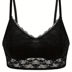 Sexy Lace V Neck Solid Seamless Bralette