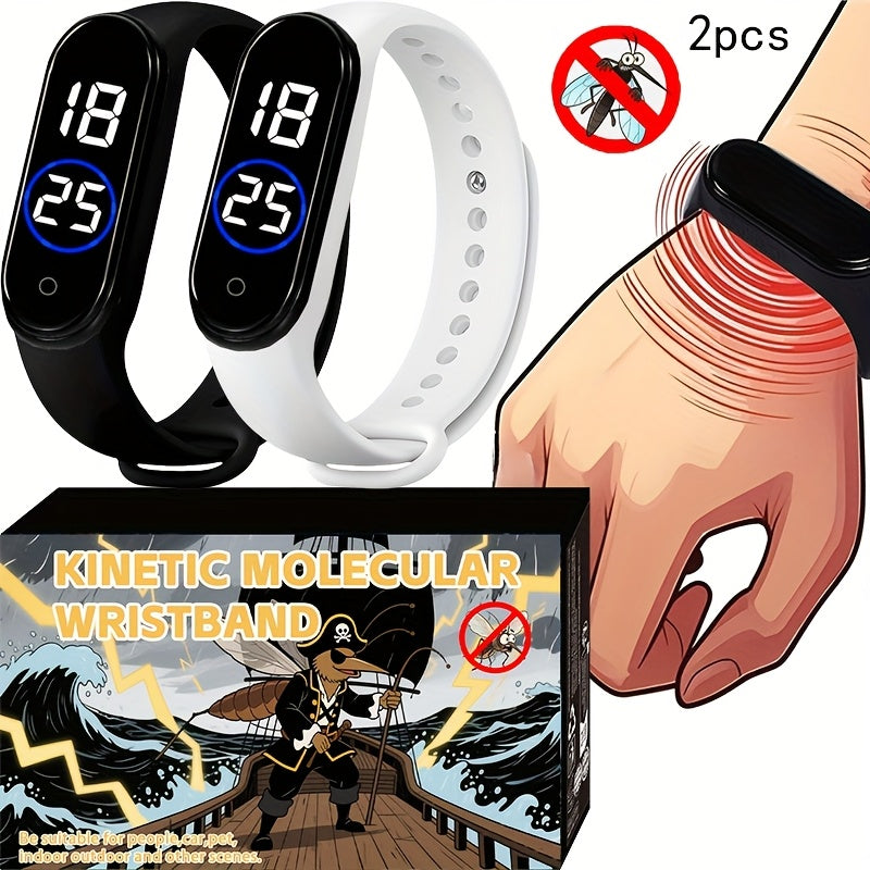 2pc Digital Cartoon Bracelets for Teens with TPU Strap