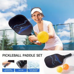 Shollar Pickleball Paddle Set with 4 Balls, 2 Rackets, and Bag