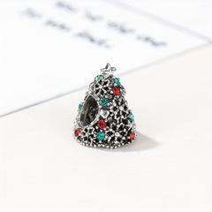 Vintage Christmas Tree Inlaid Rhinestone Charm for DIY Bracelets Necklaces