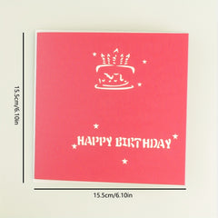 3D Birthday Candle Cake Greeting Card Gift Postcard