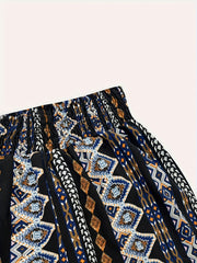 Graphic Print Smocked Waist Shorts for Women