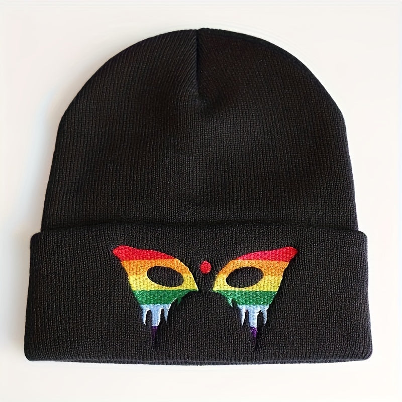 Butterfly Embroidered Beanie Hat Skull Cap Coldproof Knit Hats