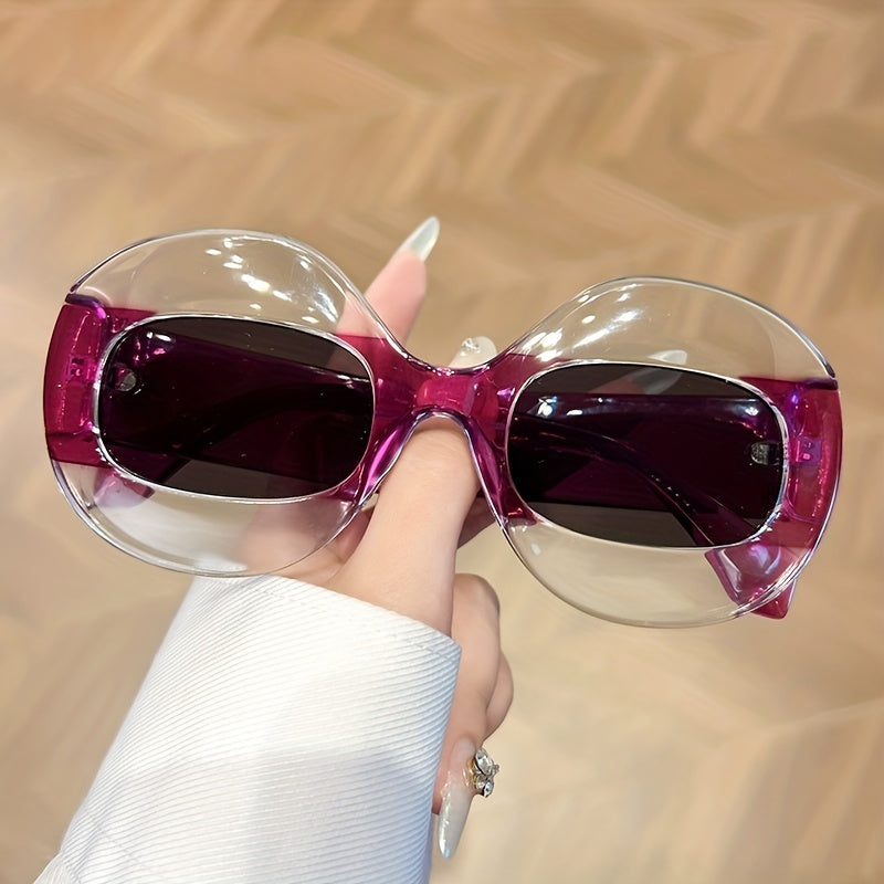 Large Oval Frame Sunglasses For Women Men Hiphop Glasses UV400