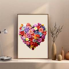 Mysterious Flower Wooden Puzzle Heart Shaped Floral High Difficulty