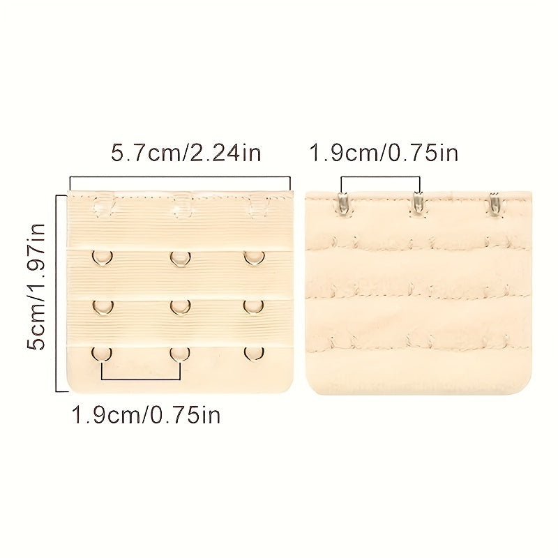 5pcs 3 Hooks Bra Strap Extenders Adjustable Band Buckle Women's Lingerie