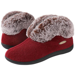 Women's Fuzzy Indoor Outdoor Slippers Solid Comfort Shoes