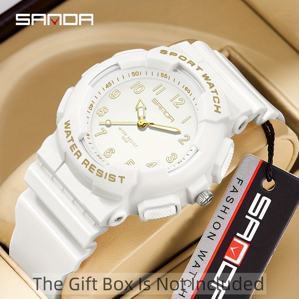 SANDA Unisex Sports Watch Outdoor 5ATM Digital Analog TPU Strap