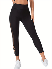 Mesh Insert Yoga Pants High Waist Butt Lifting Leggings