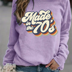 Vintage 70s Print Graphic Pullover Sweatshirt