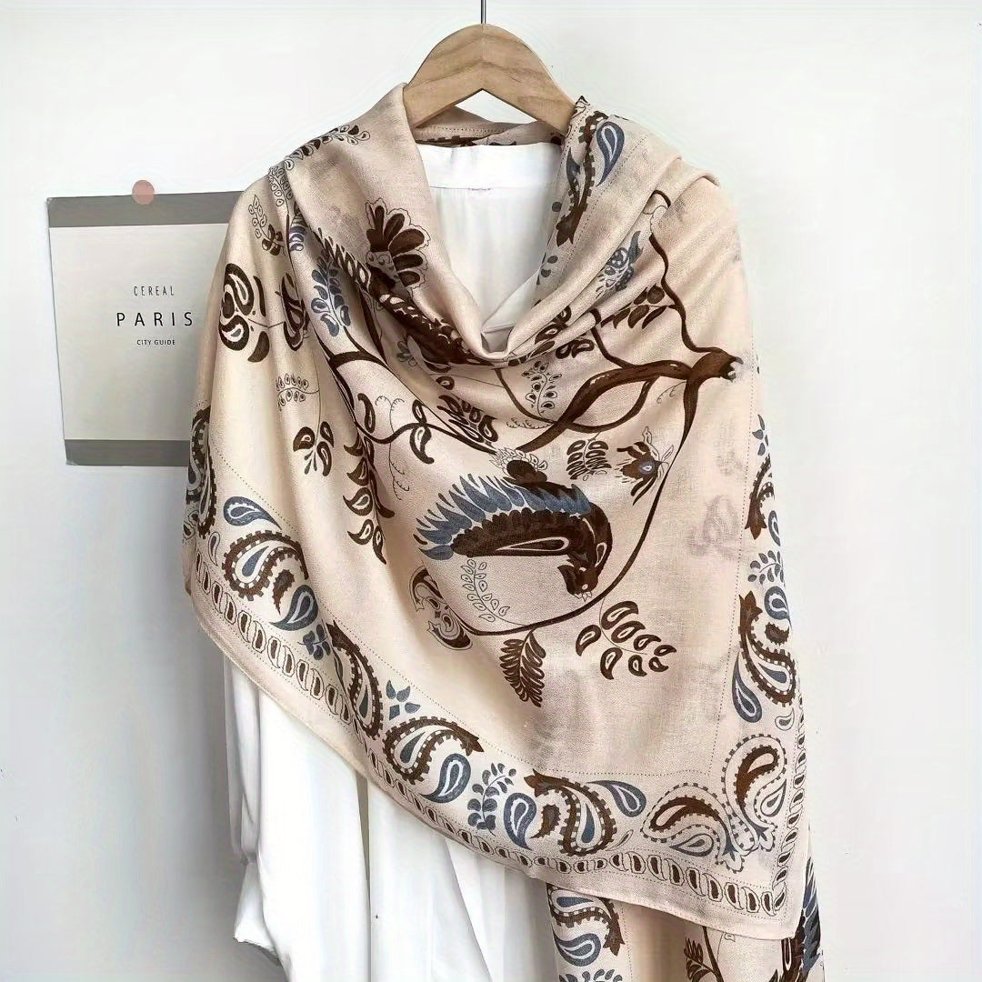 Paisley Print Scarf Warm Shawl Outdoor Windproof Head Wrap