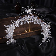 Crystal Flower Headband Earring Set Wedding Hair Accessories