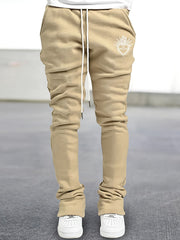 Heart Pattern Flared Trousers Men s Casual Street Style Joggers