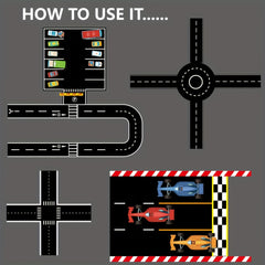 28pcs DIY Road Sign Sticker Set Traffic Rules Game Toys Car Educational Crafts